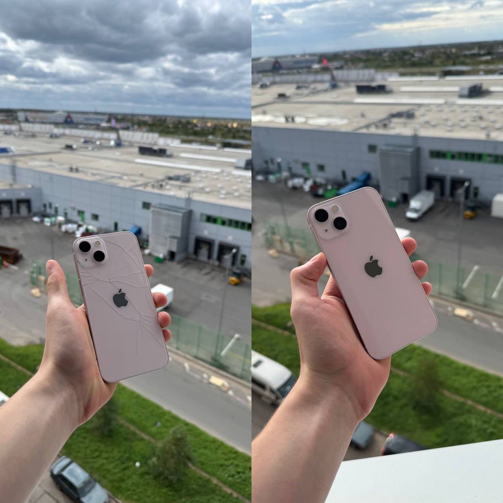 Замена задней крышки iPhone, до и после